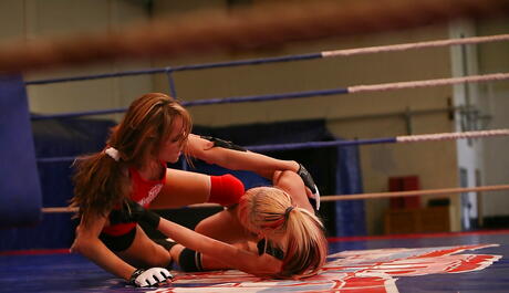 Excellent girls White Angel and Leyla Black in wild catfight 